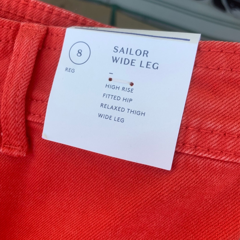 NWT Universal Thread Coral Red Sailor Wide-Leg Jeans - Picture 6 of 7